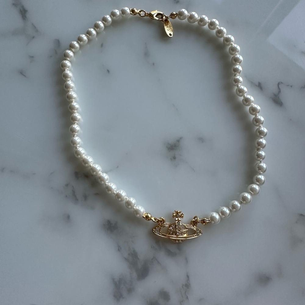 Vivienne Westwood gold pearl necklace